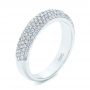  Platinum Platinum Five Row Pave Diamond Wedding Band - Three-Quarter View -  105296 - Thumbnail