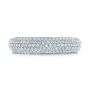 14k White Gold Five Row Pave Diamond Wedding Band - Top View -  105296 - Thumbnail