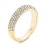 14k Yellow Gold 14k Yellow Gold Five Row Pave Diamond Wedding Band - Three-Quarter View -  105296 - Thumbnail