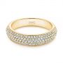 18k Yellow Gold 18k Yellow Gold Five Row Pave Diamond Wedding Band - Flat View -  105296 - Thumbnail