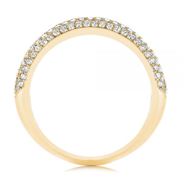 14k Yellow Gold 14k Yellow Gold Five Row Pave Diamond Wedding Band - Front View -  105296