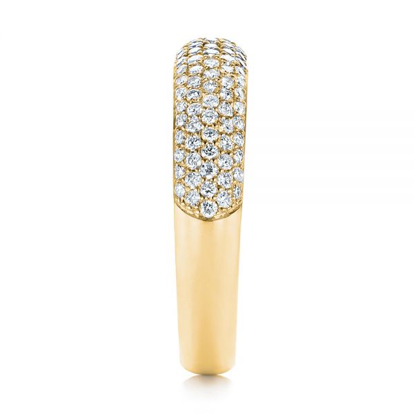 18k Yellow Gold 18k Yellow Gold Five Row Pave Diamond Wedding Band - Side View - 105296