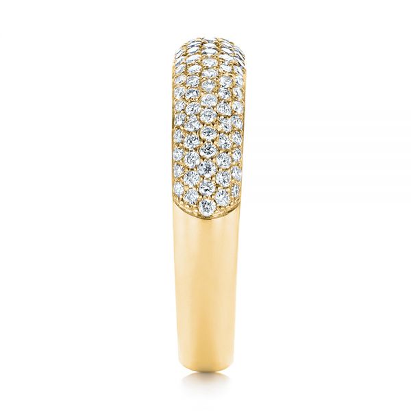 18k Yellow Gold 18k Yellow Gold Five Row Pave Diamond Wedding Band - Side View -  105296