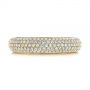 18k Yellow Gold 18k Yellow Gold Five Row Pave Diamond Wedding Band - Top View -  105296 - Thumbnail