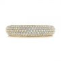 18k Yellow Gold 18k Yellow Gold Five Row Pave Diamond Wedding Band - Top View -  105296 - Thumbnail