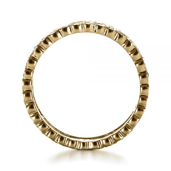18k Yellow Gold 18k Yellow Gold Fleur-de-lis Yellow And White Diamond Women's Anniversary Band - Front View - 1249