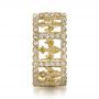 18k Yellow Gold 18k Yellow Gold Fleur-de-lis Yellow And White Diamond Women's Anniversary Band - Side View -  1249 - Thumbnail