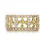 18k Yellow Gold 18k Yellow Gold Fleur-de-lis Yellow And White Diamond Women's Anniversary Band - Top View -  1249 - Thumbnail