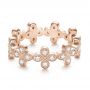 18k Rose Gold 18k Rose Gold Floral Diamond Stackable Eternity Band - Flat View -  101909 - Thumbnail