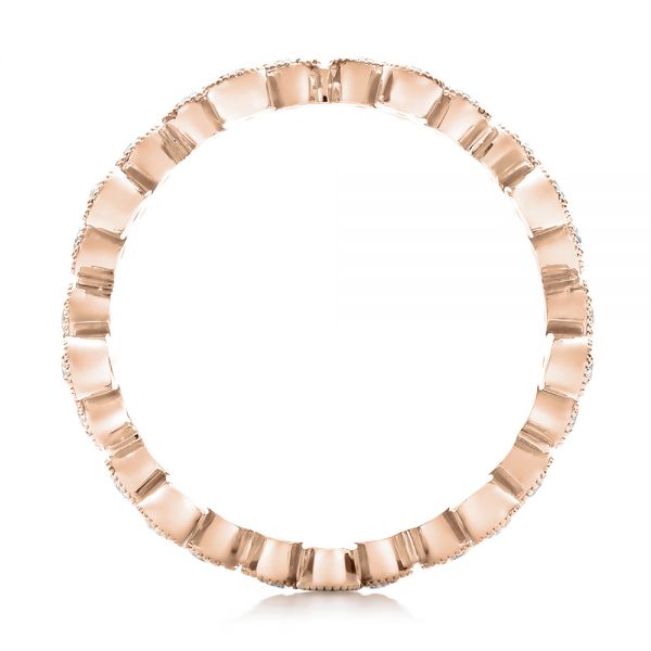 14k Rose Gold 14k Rose Gold Floral Diamond Stackable Eternity Band - Front View - 101909