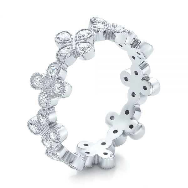 Floral Diamond Stackable Eternity Band - Image