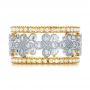 18k White Gold Floral Diamond Stackable Eternity Band - Front View -  101909 - Thumbnail