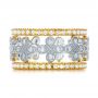 14k White Gold 14k White Gold Floral Diamond Stackable Eternity Band - Front View -  101909 - Thumbnail