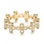 14k Yellow Gold 14k Yellow Gold Floral Diamond Stackable Eternity Band - Flat View -  101909 - Thumbnail