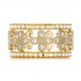 14k Yellow Gold 14k Yellow Gold Floral Diamond Stackable Eternity Band - Front View -  101909 - Thumbnail