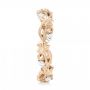 14k Rose Gold And Platinum 14k Rose Gold And Platinum Floral Filigree And Diamond Eternity Wedding Band - Side View -  102865 - Thumbnail