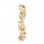 14k Yellow Gold And Platinum 14k Yellow Gold And Platinum Floral Filigree And Diamond Eternity Wedding Band - Side View -  102865 - Thumbnail