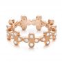 18k Rose Gold Flower Diamond Stackable Eternity Band - Flat View -  101911 - Thumbnail