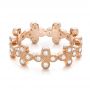 14k Rose Gold 14k Rose Gold Flower Diamond Stackable Eternity Band - Flat View -  101911 - Thumbnail