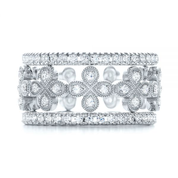 Platinum Platinum Flower Diamond Stackable Eternity Band - Front View - 101911