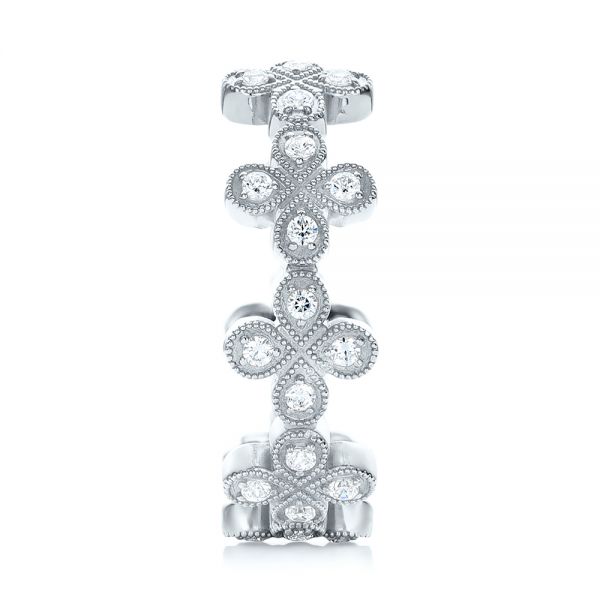 Platinum Platinum Flower Diamond Stackable Eternity Band - Side View - 101911