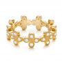 18k Yellow Gold 18k Yellow Gold Flower Diamond Stackable Eternity Band - Flat View -  101911 - Thumbnail