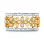 14k Yellow Gold 14k Yellow Gold Flower Diamond Stackable Eternity Band - Front View -  101911 - Thumbnail