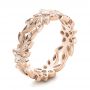 18k Rose Gold 18k Rose Gold Flower Eternity Band - Three-Quarter View -  101873 - Thumbnail