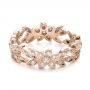 14k Rose Gold 14k Rose Gold Flower Eternity Band - Flat View -  101873 - Thumbnail