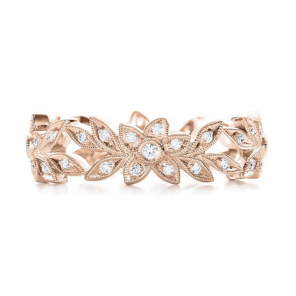 18k Rose Gold 18k Rose Gold Flower Eternity Band - Top View -  101873