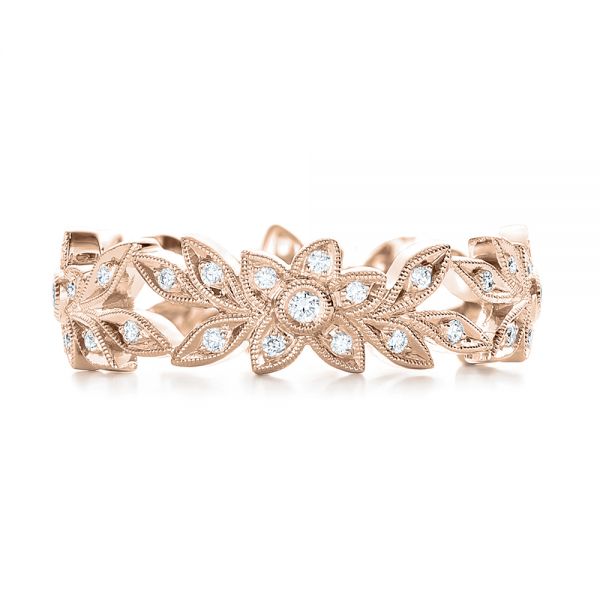 14k Rose Gold 14k Rose Gold Flower Eternity Band - Top View - 101873