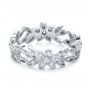 14k White Gold 14k White Gold Flower Eternity Band - Flat View -  101873 - Thumbnail