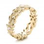 14k Yellow Gold 14k Yellow Gold Flower Eternity Band - Three-Quarter View -  101873 - Thumbnail