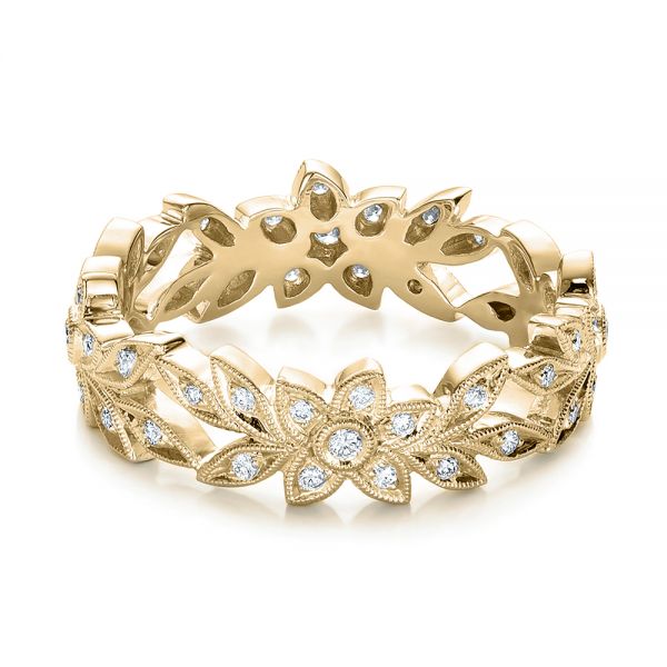 14k Yellow Gold 14k Yellow Gold Flower Eternity Band - Flat View -  101873