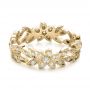 18k Yellow Gold 18k Yellow Gold Flower Eternity Band - Flat View -  101873 - Thumbnail