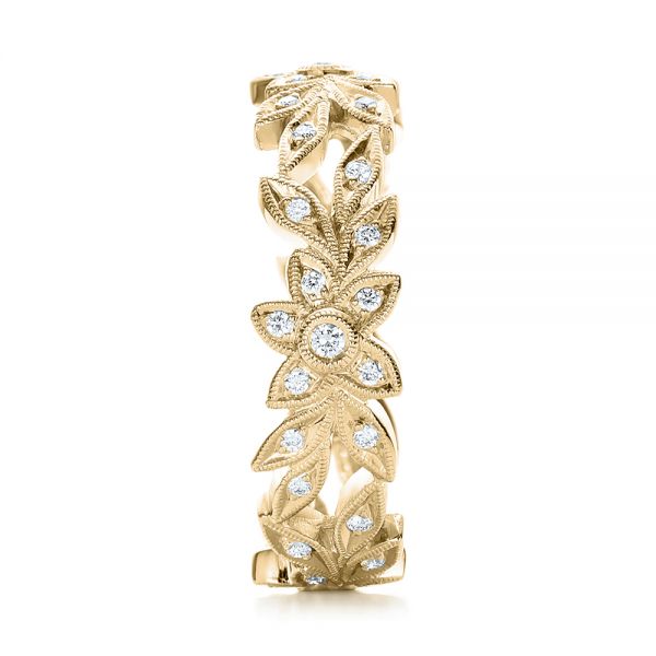18k Yellow Gold 18k Yellow Gold Flower Eternity Band - Side View -  101873