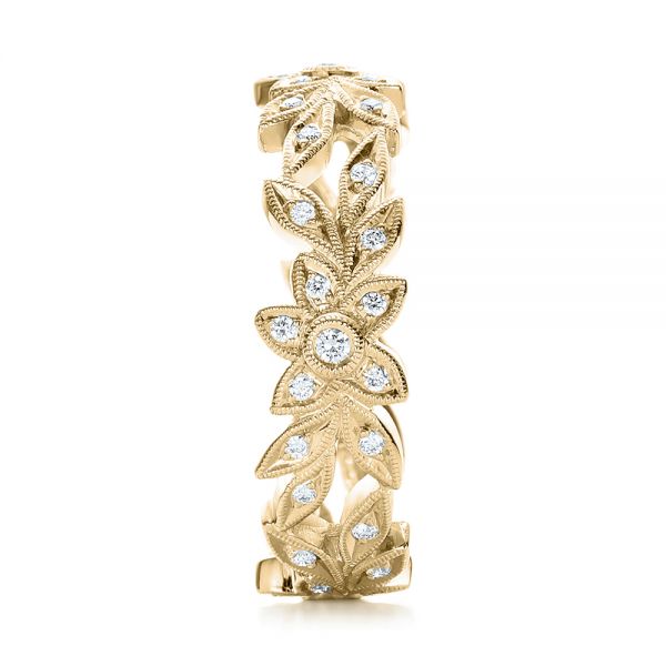 18k Yellow Gold 18k Yellow Gold Flower Eternity Band - Side View - 101873
