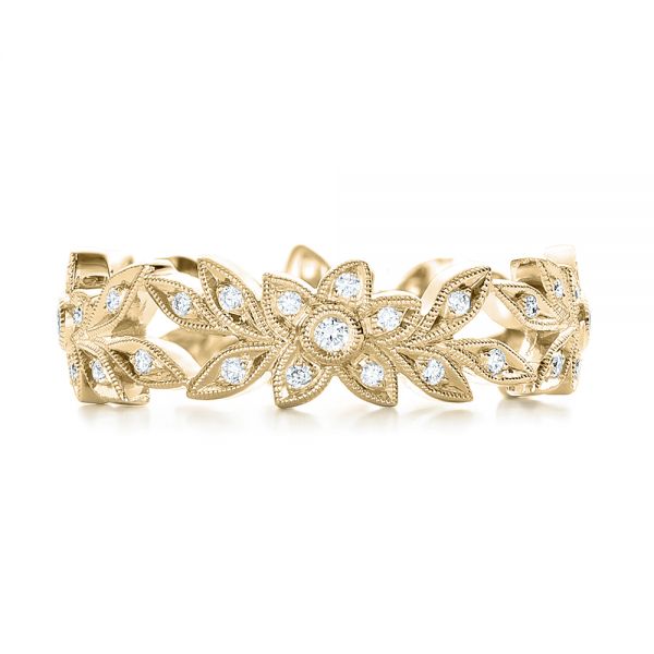 18k Yellow Gold 18k Yellow Gold Flower Eternity Band - Top View -  101873