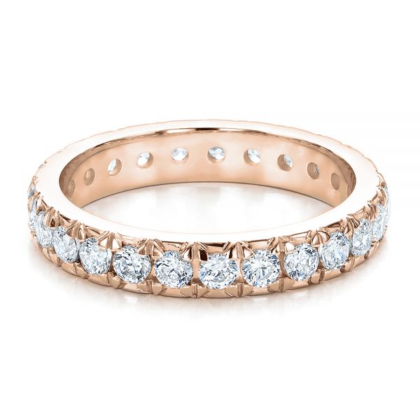 18k Rose Gold 18k Rose Gold French Cut Diamond Eternity Band - Flat View - 100114