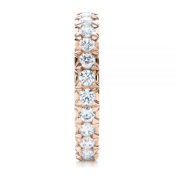 18k Rose Gold 18k Rose Gold French Cut Diamond Eternity Band - Side View -  100114