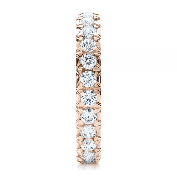 18k Rose Gold 18k Rose Gold French Cut Diamond Eternity Band - Side View - 100114