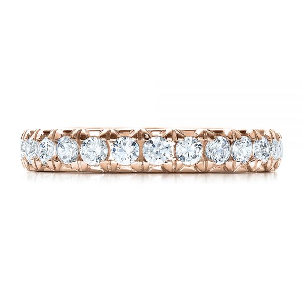 18k Rose Gold 18k Rose Gold French Cut Diamond Eternity Band - Top View - 100114