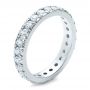 18k White Gold French Cut Diamond Eternity Band - Three-Quarter View -  100114 - Thumbnail