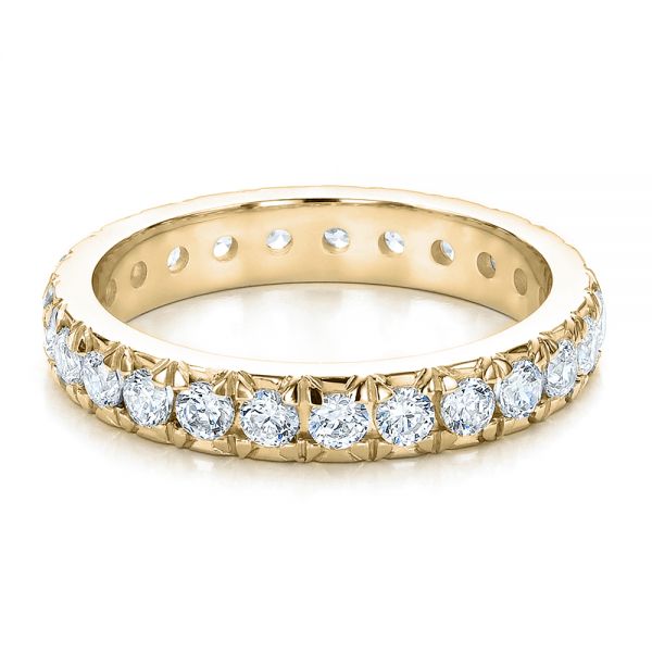 18k Yellow Gold 18k Yellow Gold French Cut Diamond Eternity Band - Flat View - 100114