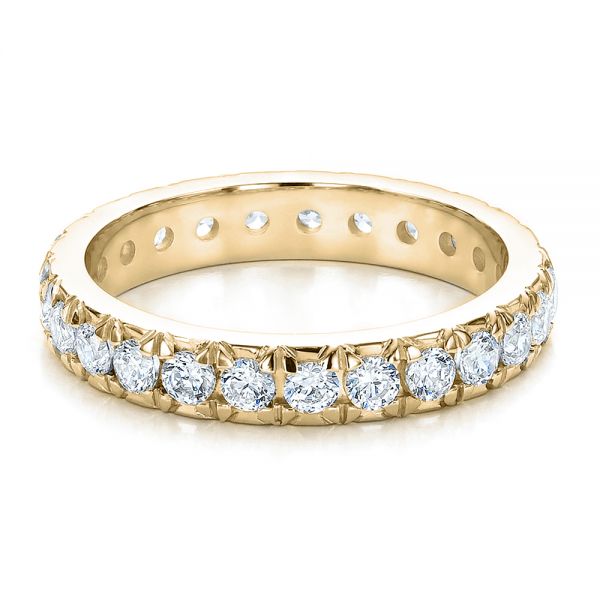 18k Yellow Gold 18k Yellow Gold French Cut Diamond Eternity Band - Flat View -  100114