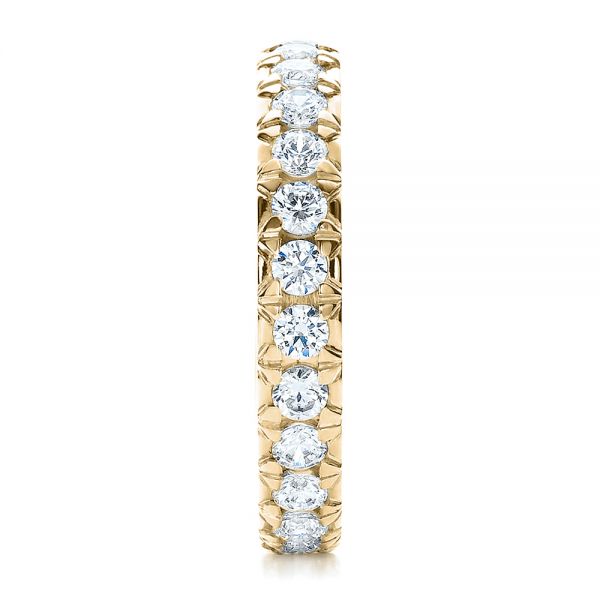 18k Yellow Gold 18k Yellow Gold French Cut Diamond Eternity Band - Side View - 100114