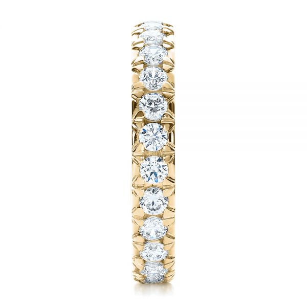 18k Yellow Gold 18k Yellow Gold French Cut Diamond Eternity Band - Side View -  100114