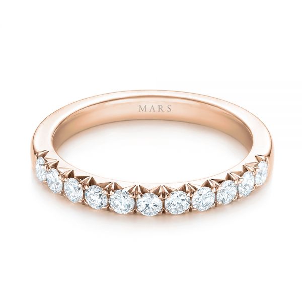 14k Rose Gold 14k Rose Gold French Cut Diamond Wedding Band - Flat View -  103704