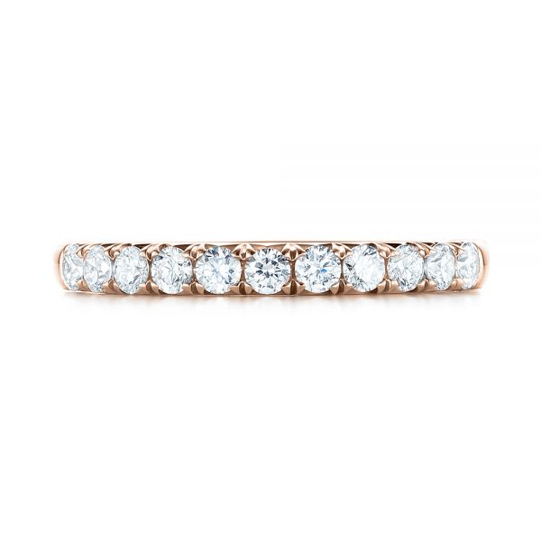 18k Rose Gold 18k Rose Gold French Cut Diamond Wedding Band - Top View -  103704