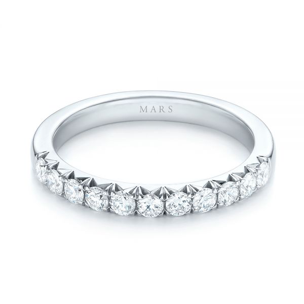 14k White Gold French Cut Diamond Wedding Band